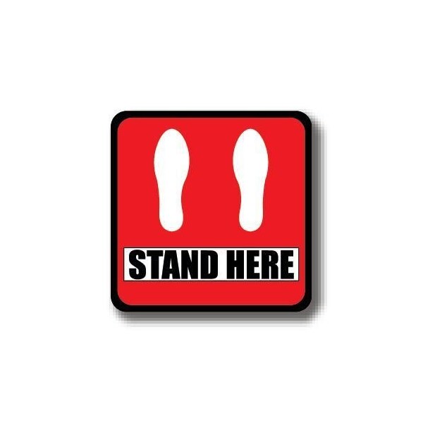 Ergomat 32in SQUARE SIGNS Stand Here DSV-SIGN 1024 #2921 -UEN - main